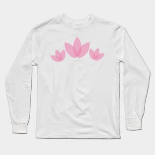 Pink Water Lilies Digital Art | Melanie Jensen Illustrations Long Sleeve T-Shirt